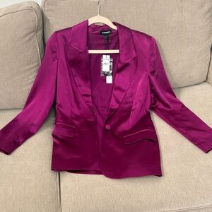 NWT! Express Women's Satin Blazer - Magenta